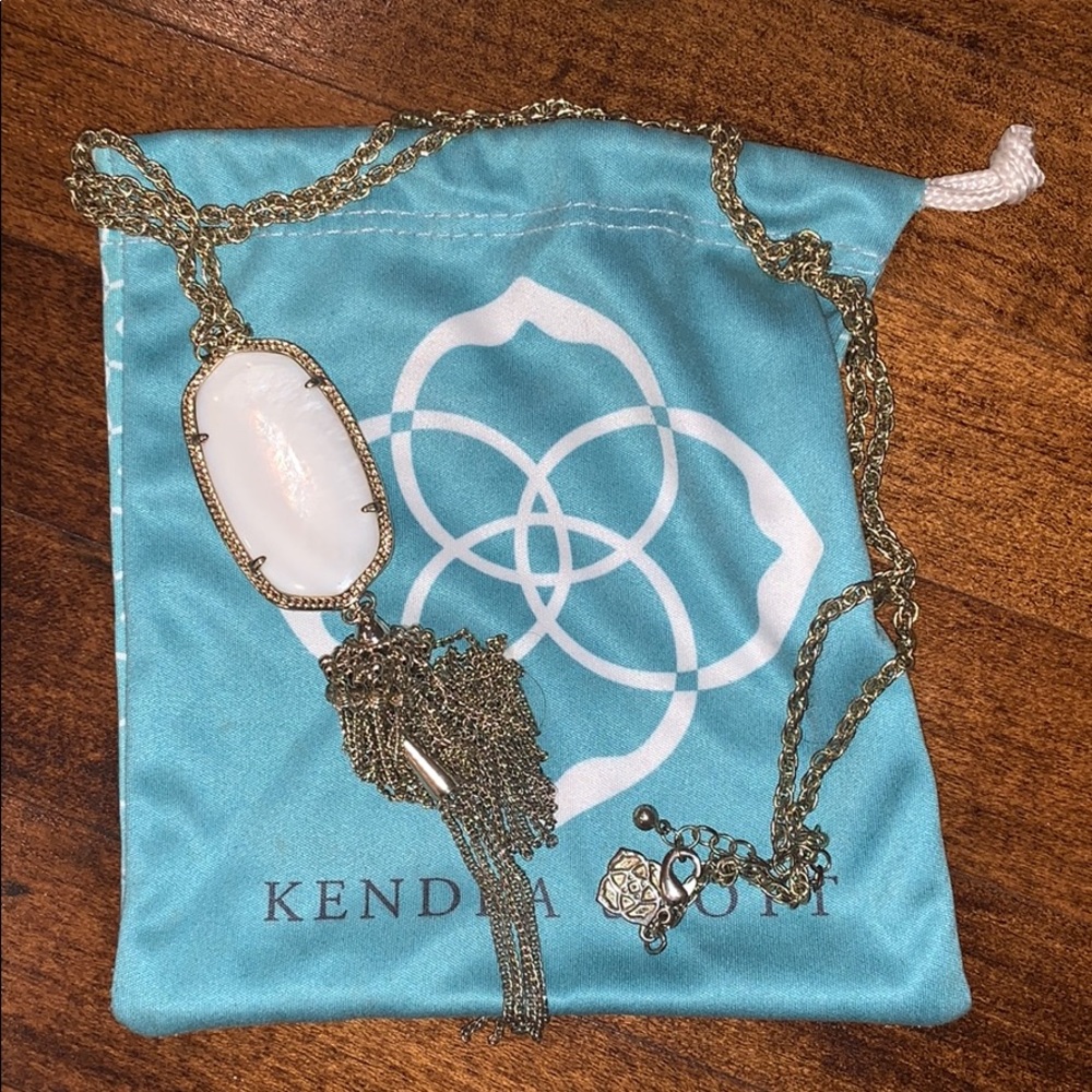 Kendra Scott long white tassel necklace